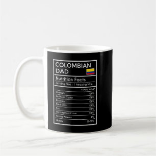 Mug Cadeau de papa colombien - Drôle Nutrition Facts -