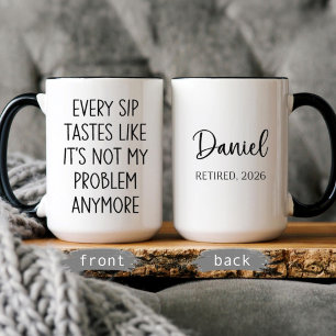 Mug Cadeau de retraite amusant Nom personnalisé Retrai