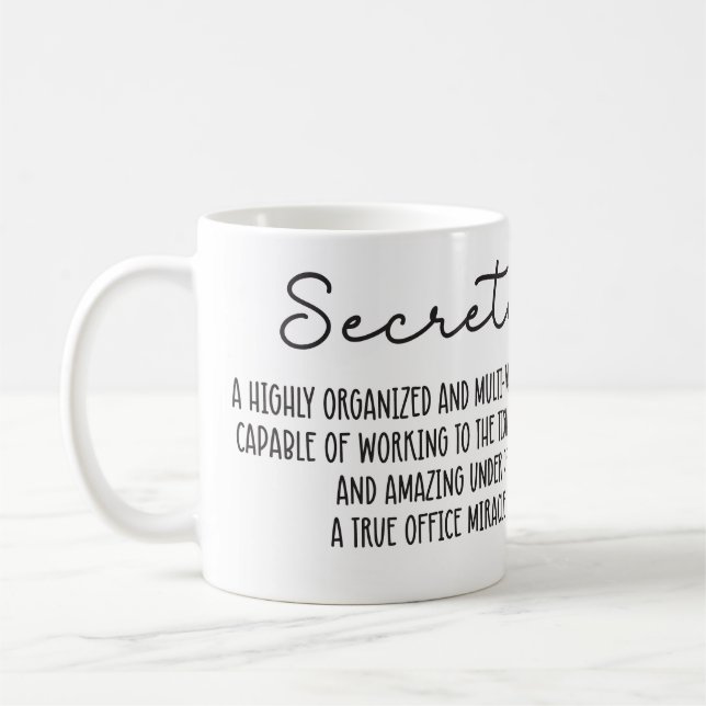 Mug Cadeau de secrétaire inspirant personnalisé (Gauche)