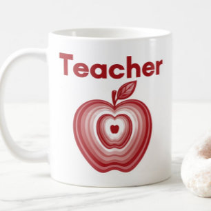 Mug Cadeau de sonneries de pomme rouge enseignant