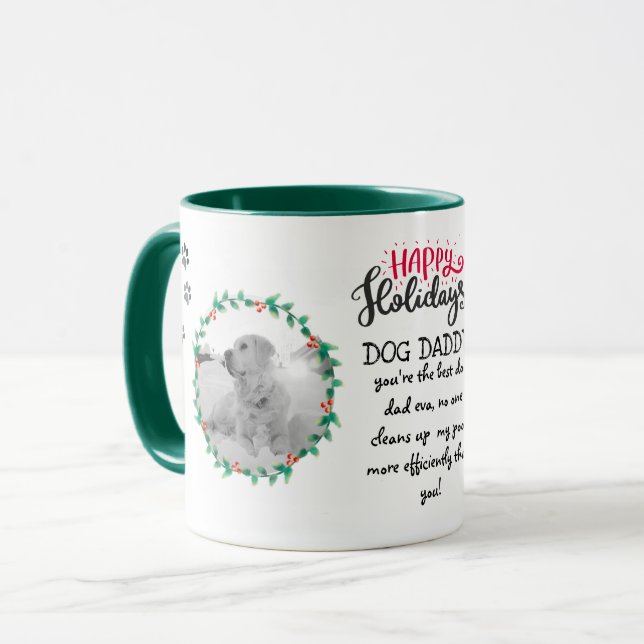 Mug Cadeau de vacances pour DOG maman ou papa ajouter  (Devant gauche)