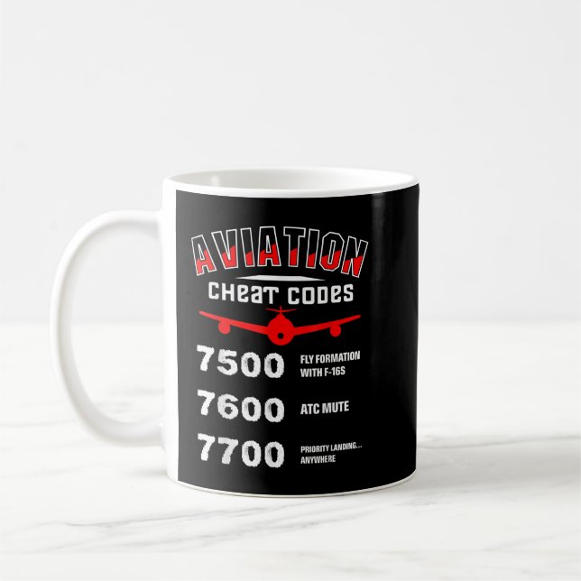 Mug Cadeau des codes de triche de l'aviation, Cadeau d (Gauche)