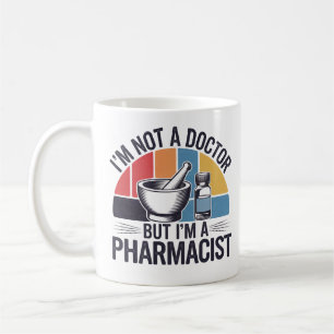 Mug Cadeau design coloré Vintage rétro pour pharmacien