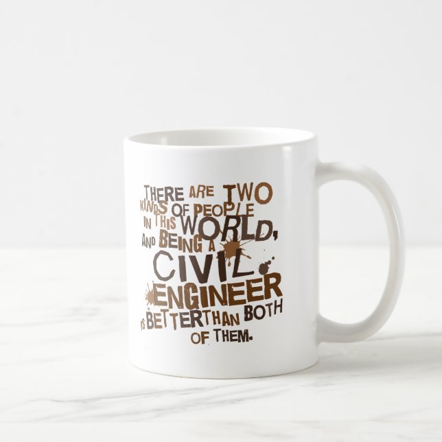 Mug Cadeau d'ingénieur civil (Droite)