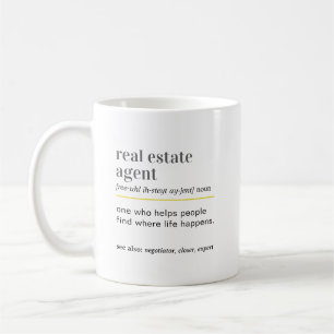 Mug Cadeau drôle de définition d'agent immobilier