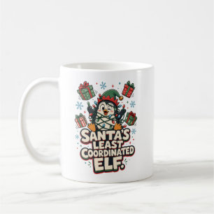 Mug Cadeau drôle de manchot pour l'elfe le moins coord