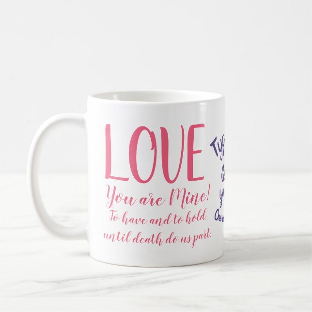 Mug Cadeau drôle de typographie. Texte fait sur (Gauche)