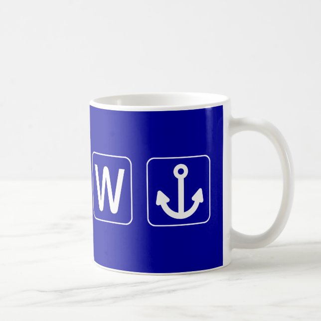 Mug Cadeau drôle de Wanchor d'Ancre de W (Droite)