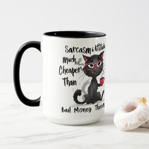 Mug Cadeau drôle pour amateur de chats avec sarcasme e