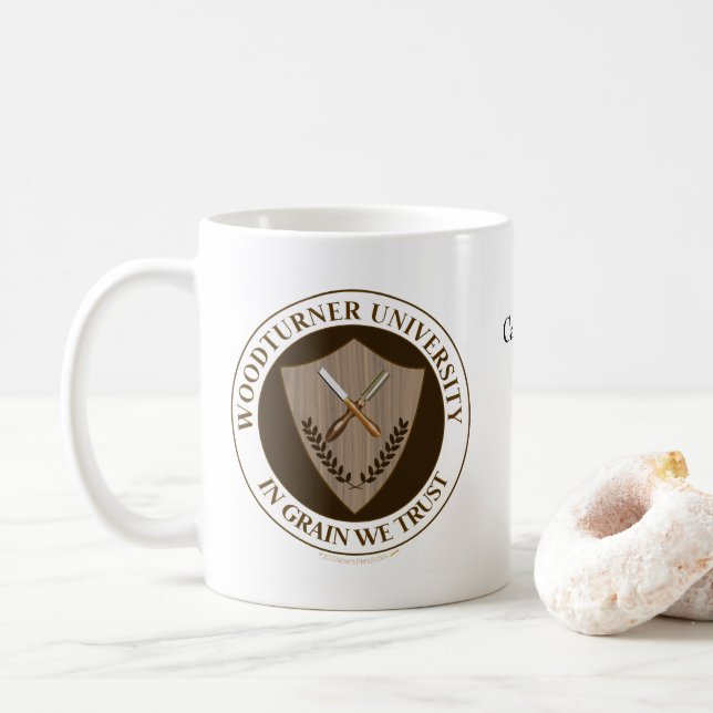 Mug Cadeau drôle pour l'université de Woodturner (Avec donut)
