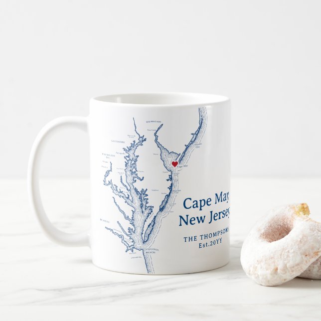 Mug Cadeau du New Jersey du Cap May (Avec donut)