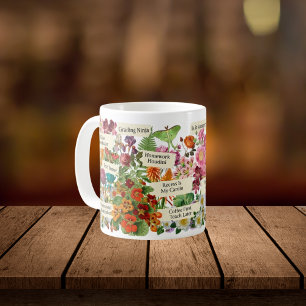 Mug Cadeau enseignant botanique vintage avec citation 