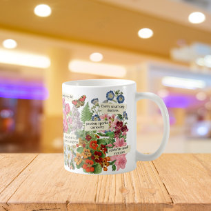 Mug Cadeau enseignant vintage Botanique Floral Affirma