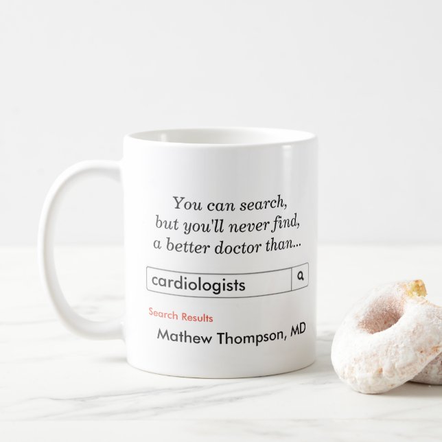 Mug Cadeau fait sur commande pour des cardiologues (Avec donut)