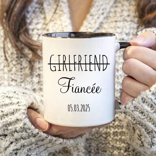 Mug Cadeau fiançailles pour le couple, amie fiancée (Créateur téléchargé)