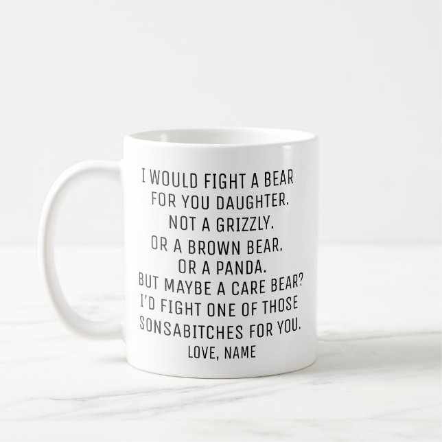 Mug Cadeau fille, drôle cadeau personnalisé fille,  (Gauche)