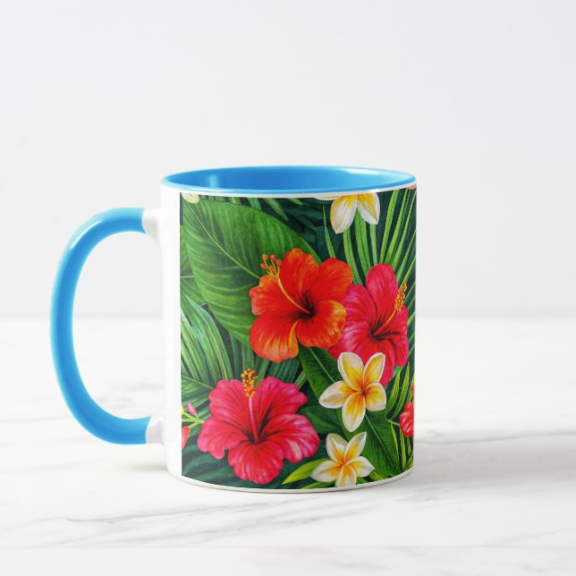 Mug Cadeau floral tropical - Hibiscus coloré (Gauche)