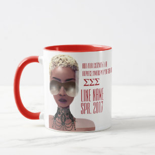 Mug Cadeau grec fait sur commande rouge et blanc de