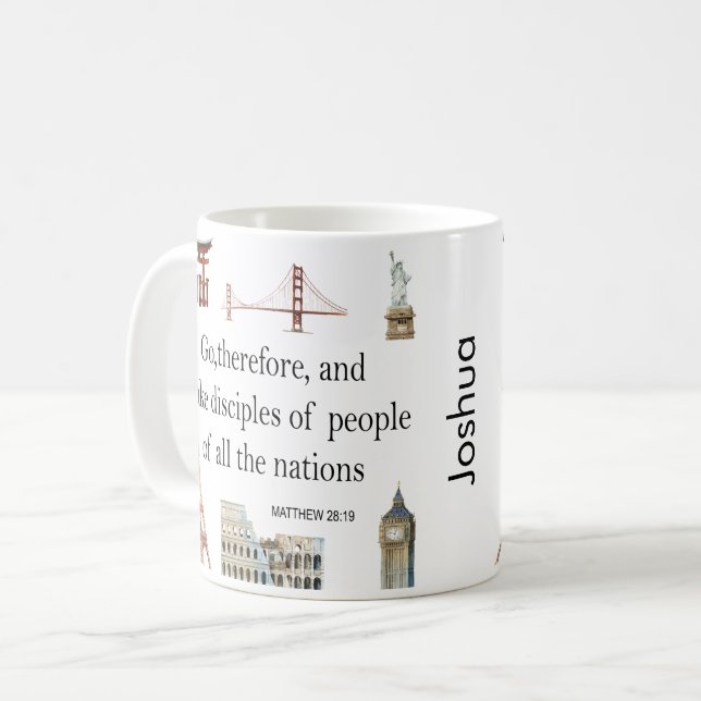 Mug Cadeau JW personnalisé faire disciples (Devant gauche)