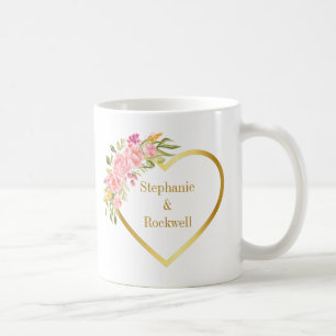 Mug Cadeau Mariage Rose or de corail rose