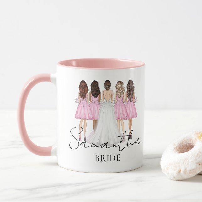 Mug Cadeau Mariée Personnalisé Nom (Avec donut)
