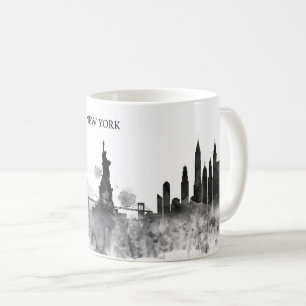 Mug Cadeau minimal de noir d'aquarelle d'horizon de
