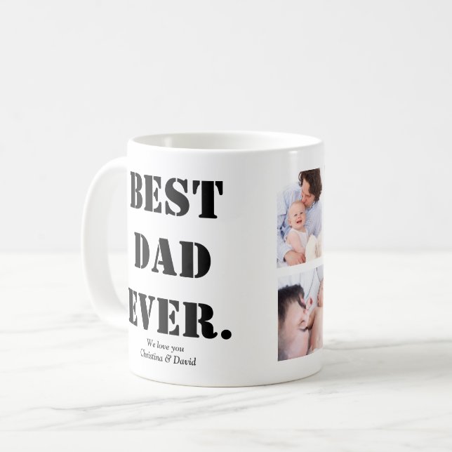 Mug Cadeau Modèle photo Fête des pères (Devant gauche)