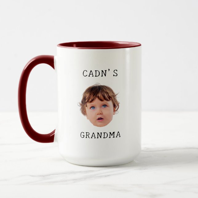 Mug Cadeau moderne personnalisé visage bébé cadeau pou (Gauche)