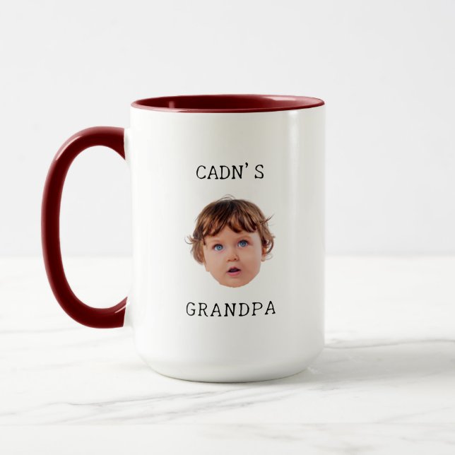 Mug Cadeau moderne pour bébé visage anniversaire pour  (Gauche)