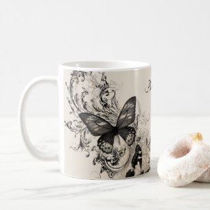 Mug Cadeau papillons personnalisé féminin