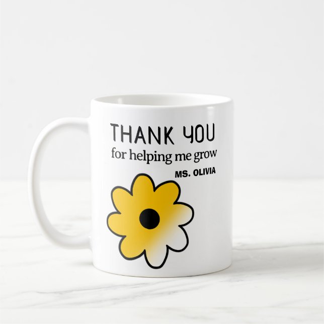 Mug Cadeau personnalisé Appréciation de l'enseignant N (Gauche)