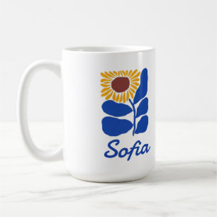 Mug Cadeau personnalisé avec nom personnalisé Fleur de