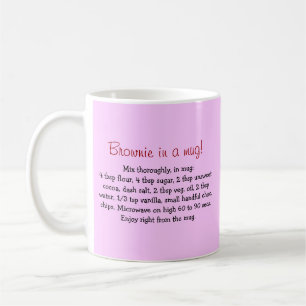 Mug cadeau personnalisé brownie avec recette