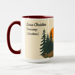 Mug Cadeau Personnalisé Club de Randonnée Rétro Esthét
