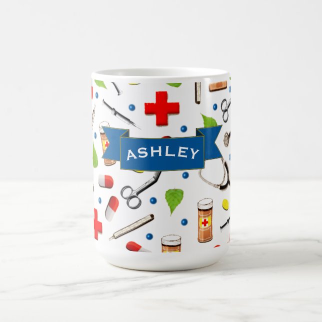 Mug Cadeau personnalisé d'anniversaire pour infirmière (Centre)