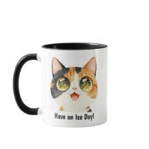 Cadeau personnalisé de jour de glace de chat migno