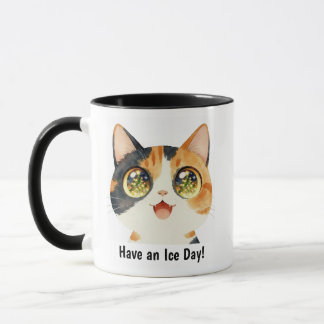 Mug Cadeau personnalisé de jour de glace de chat migno