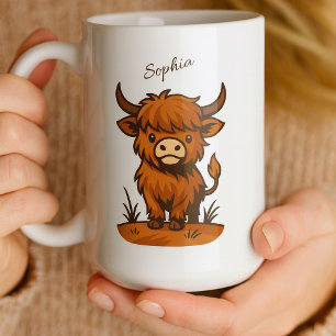 Mug Cadeau personnalisé de vache des Highlands