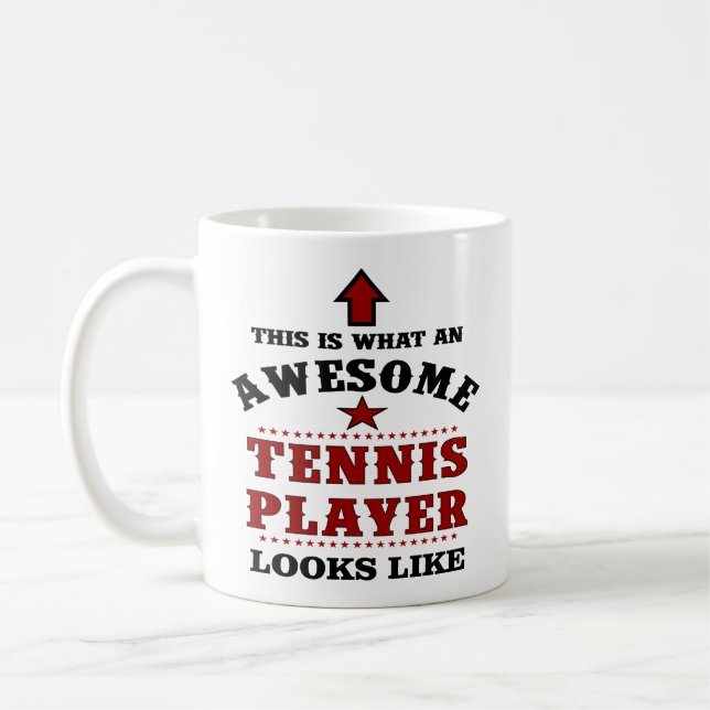Mug Cadeau personnalisé du joueur de tennis (Gauche)