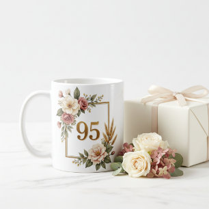 Mug Cadeau Personnalisé Élégant Botanique 95e Anni