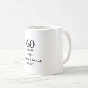 Mug Cadeau personnalisé élégant de 60e anniversaire de