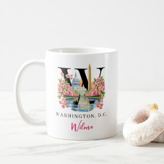 Mug Cadeau personnalisé lettre W monogramme Washington