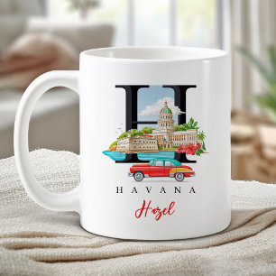 Mug Cadeau Personnalisé Monogramme H La Havane Cuba