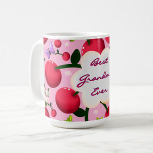 Mug Cadeau personnalisé motif cerisier floral rose vif