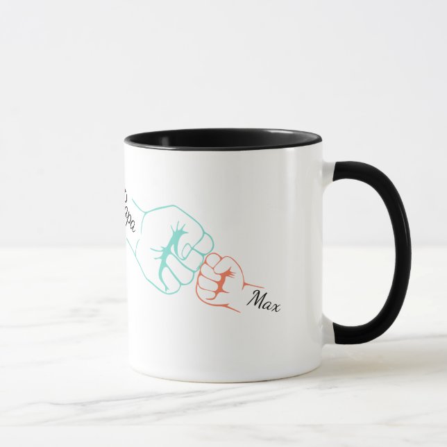 Mug Cadeau personnalisé père et poitrine enfant Fête d (Droite)