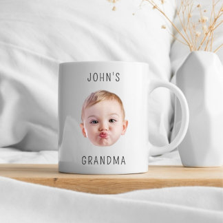 Mug Cadeau personnalisé pour Mamie, visage de bébé, fê