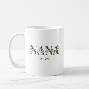 Mug Cadeau personnalisé pour Nana Est Année Florale Gr