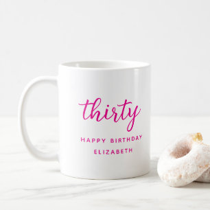 Mug Cadeau personnalisé rose moderne pour 30 ans