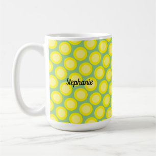 Mug Cadeau personnalisé vert sauge jaune citron