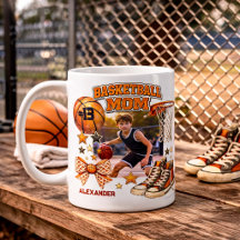 Cadeau Photo de Maman Joueuse de Basket Grunge Vin